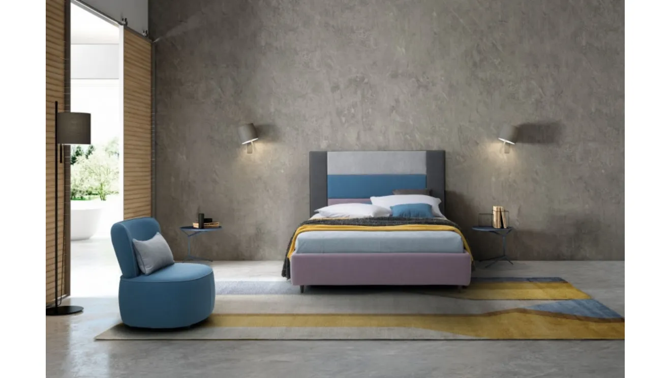 Letto singolo con testiera modulare Ground di Le Comfort